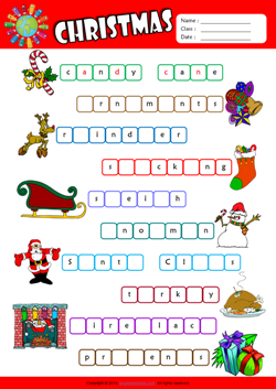 Vocabulary Christmas Worksheets For Kids - CHRISTMAS Vocabulary List 32